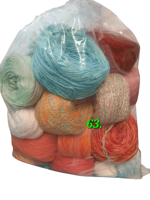 4 kg kott Itaalia segulõngasid : meriino, puuvillane, viskoos, akrüül – kott nr. 63