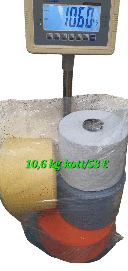 10,6 kg kott 100 % puuvillane lõng