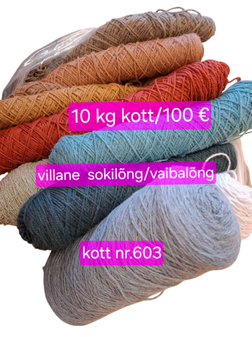 10 kg kott villane vaibalõng/sokilõng- kott nr. 603