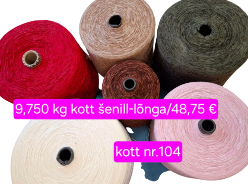 šenill 104-Photoroom Šenill-lõngad 9,750 kg – kott nr. 104