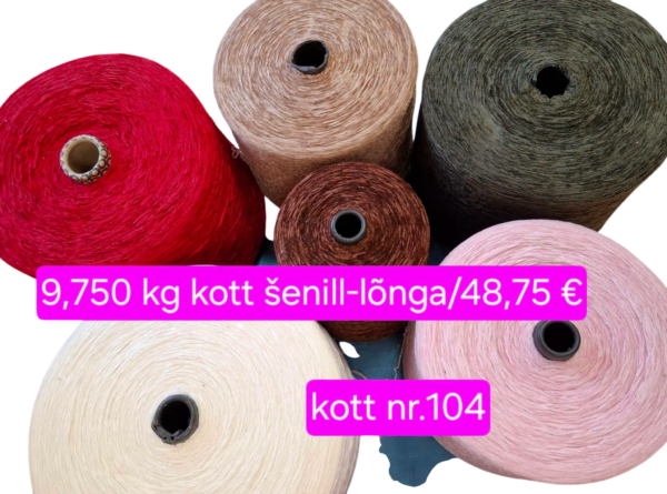 šenill 104-Photoroom Šenill-lõngad 9,750 kg – kott nr. 104